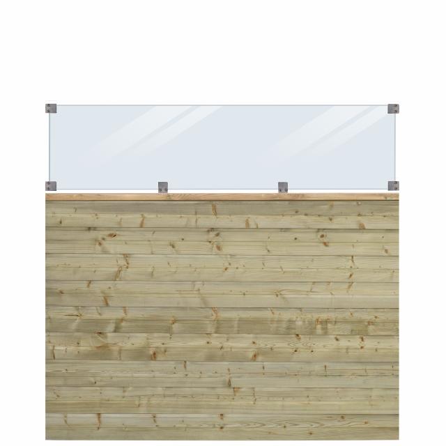 PLUS Plank Profilhegn m/glas - 174×163 cm - PEFC