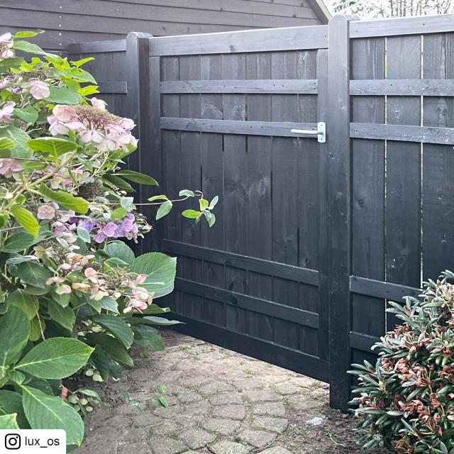 Rustik enkelgrind - 100×138 cm - svart - inkl. beslag - 175460-15 DETAIL90033
