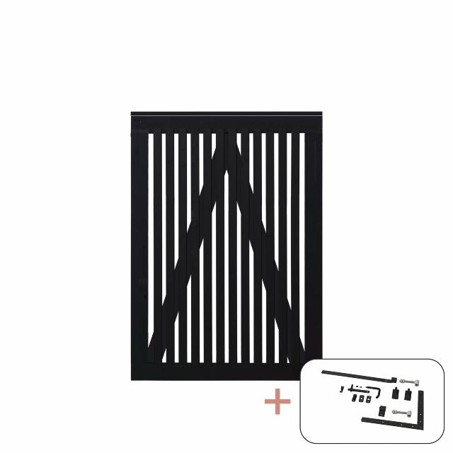Sendai enkeltlåge - 100×140 cm - sort - inkl. sort beslag