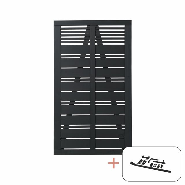 Silence enkeltlåge - 100×170 cm - sort - inkl. sort beslag