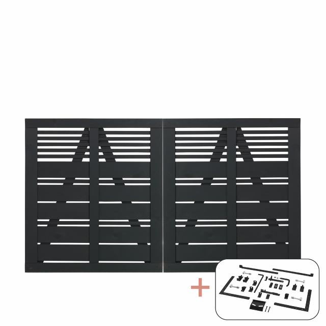 Silence dobbeltlåge - 200×110 cm - sort - inkl. sort beslag