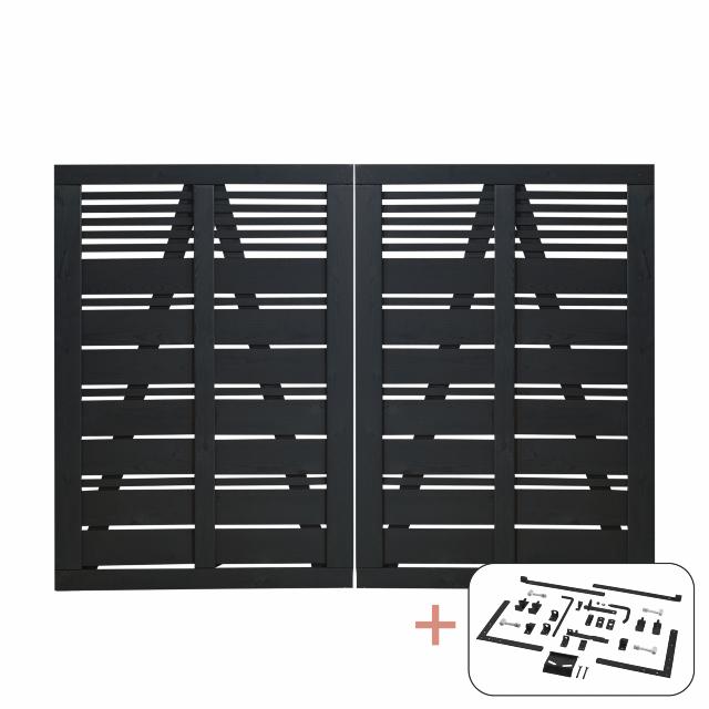 Silence dobbeltlåge - 200×140 cm - sort - inkl. sort beslag