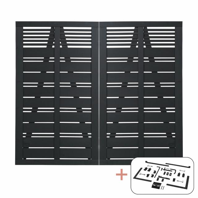 Silence dobbeltlåge - 200×170 cm - sort - inkl. sort beslag