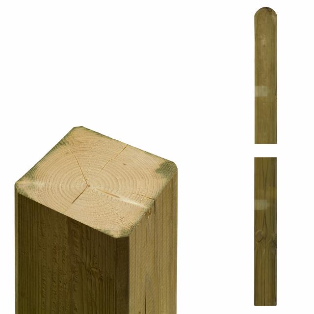 Multistolpe krydsskåret - 7×7×148 cm - afrundet/lige