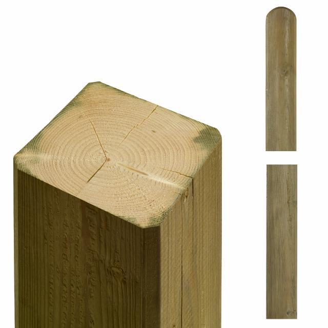 Multistolpe tvärkapad - 9×9×208 cm - avrundad/rakt