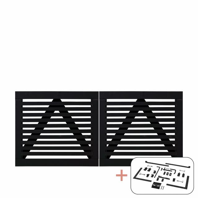 Tokyo dobbeltlåge - 200×90 cm - sort - inkl. sort beslag