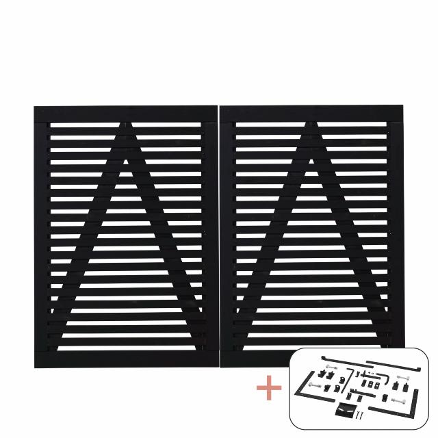 Tokyo dobbeltlåge - 200×140 cm - sort - inkl. sort beslag