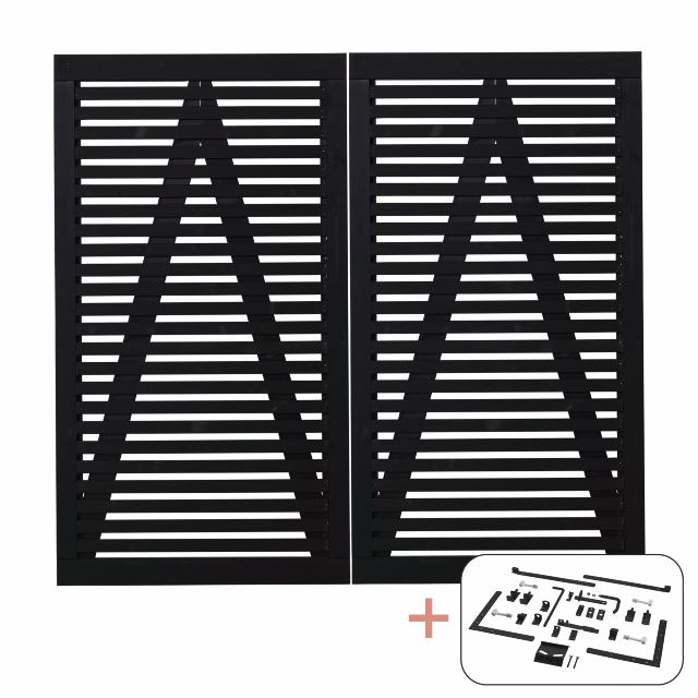 Tokyo dobbeltlåge - 200×180 cm - sort - inkl. sort beslag