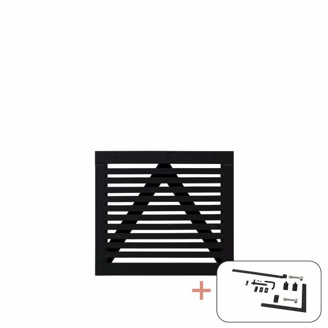 Tokyo enkeltlåge - 100×90 cm - sort - inkl. sort beslag