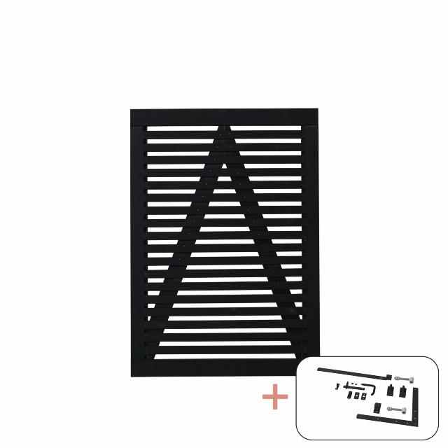 Tokyo enkeltlåge - 100×140 cm - sort - inkl. sort beslag