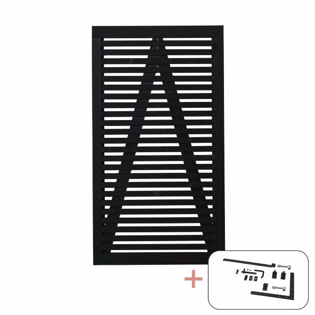 Tokyo enkeltlåge - 100×180 cm - sort - inkl. sort beslag