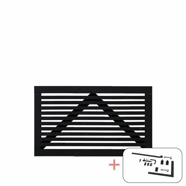 Tokyo enkeltlåge - 150×90 cm - sort - inkl. sort beslag