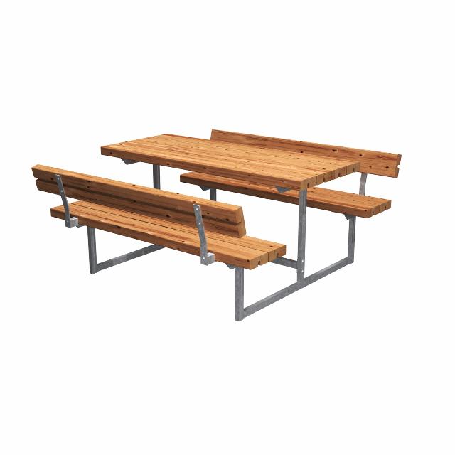 Basic Junior bord/bænkesæt m/2 ryglæn - 118 cm - ThermoWood®