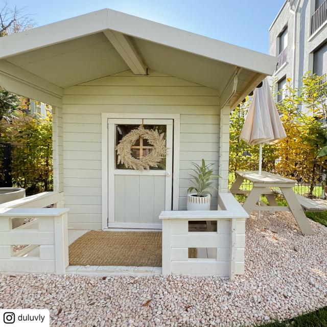Spielhaus 134×134 cm + 58 cm Terrasse - unbehandelt