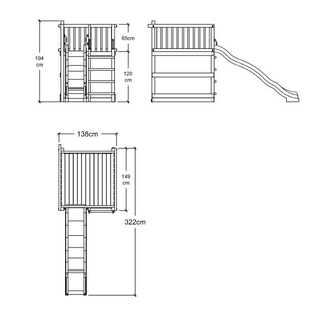 Play Spielturm inkl. grau-schwarzer Rutsche