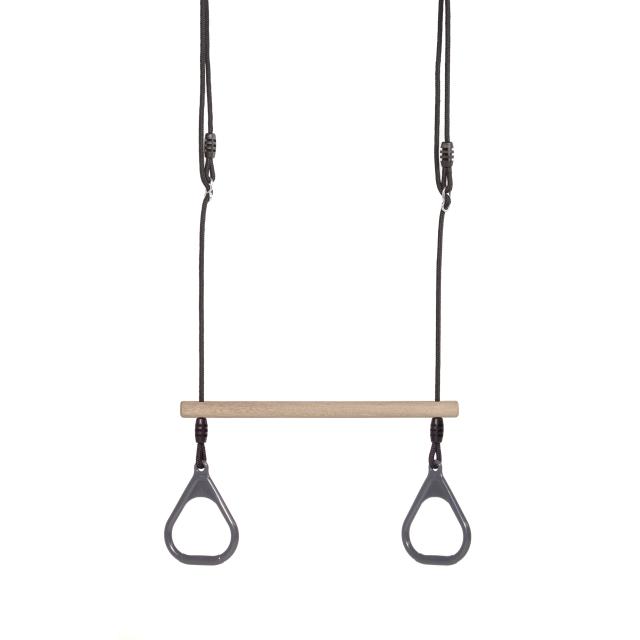 Lux trapezgynge m/ringe - gråsort