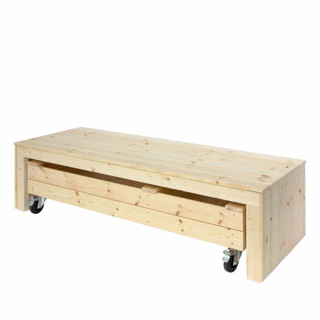 Fun Sandkassen m/Rädern und Sitzbank - 180 cm