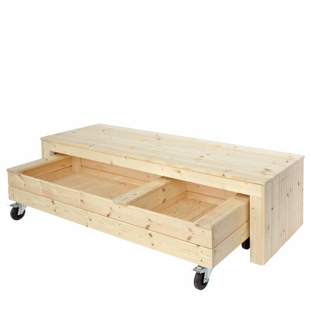 Fun sandkasse m/hjul og bænk - 180 cm