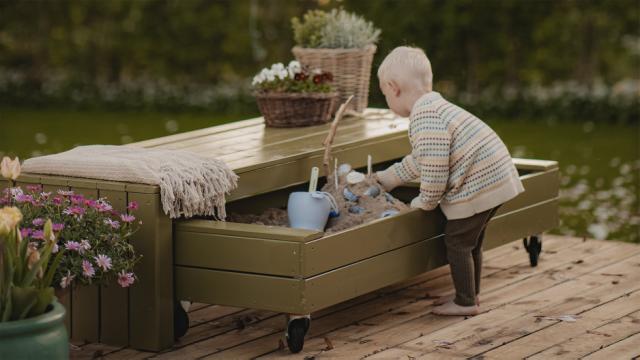 Fun Sandkasten mit Sitzbank