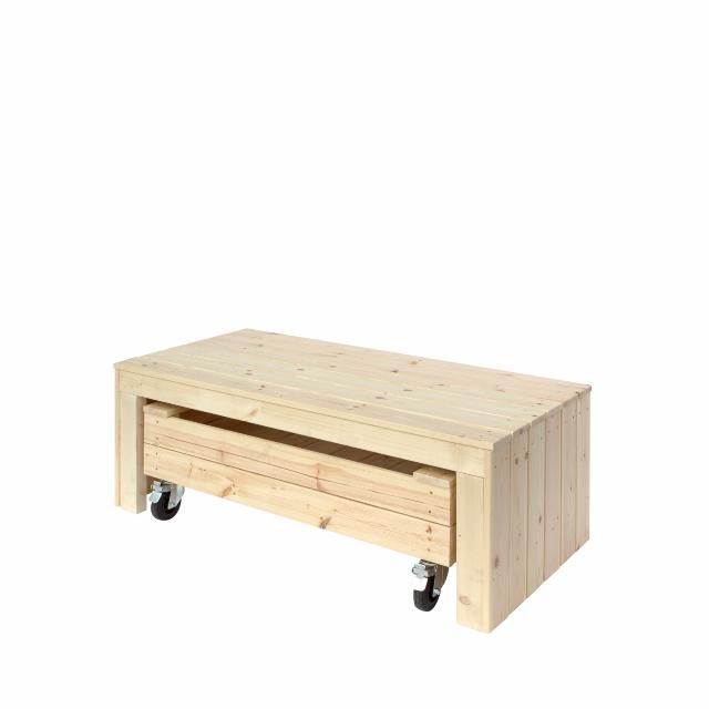 Fun Sandkassen m/Rädern und Sitzbank - 120 cm