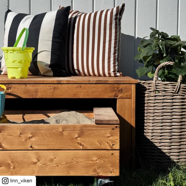Fun sandlåda m/hjul och bänk - 120 cm