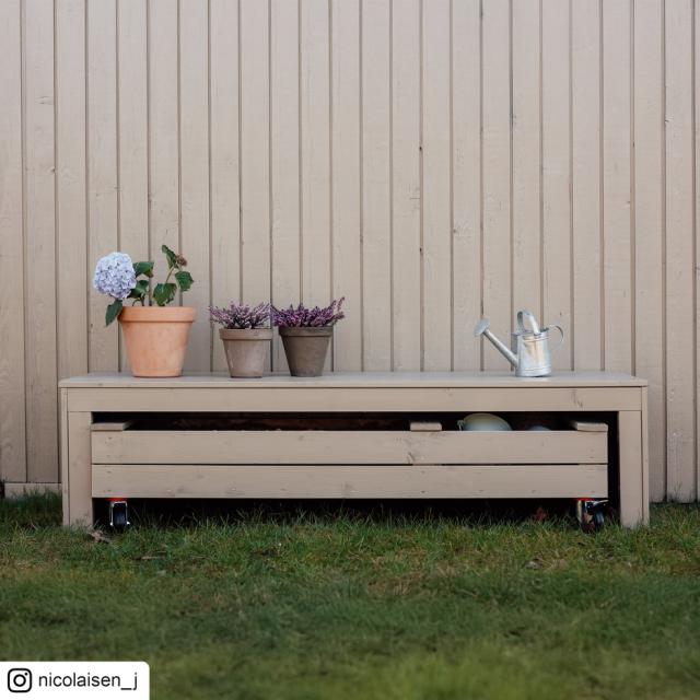 Fun bänk m/multilåda och hjul - 180 cm