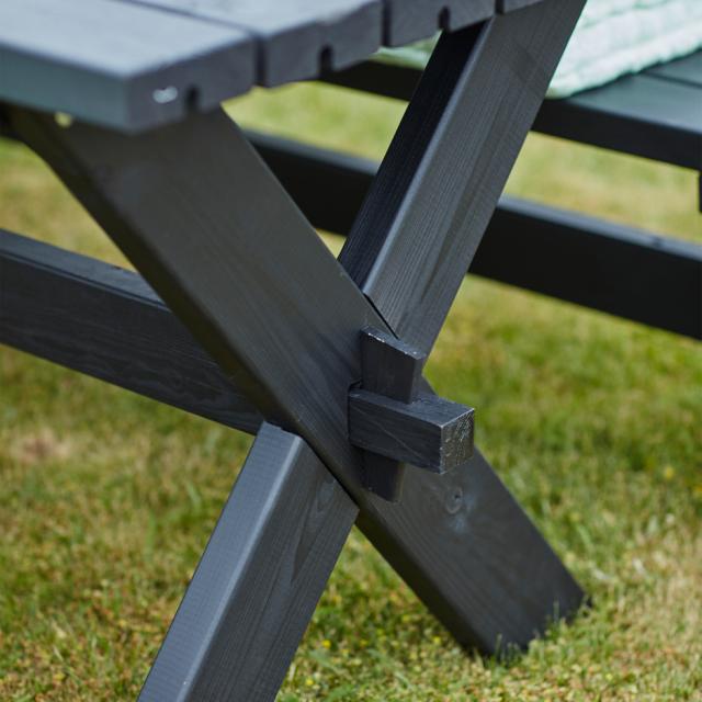 Nostalgi Plankengarnitur - 177 cm - 1 Tisch und 2 Bänke