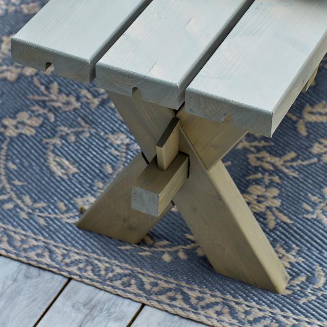 Nostalgi plankbänk - 177 cm - gråbrun