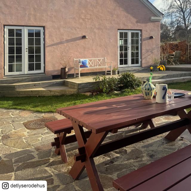 Nostalgi plankesæt - 177 cm - bord og 2 bænke - trykimprægneret