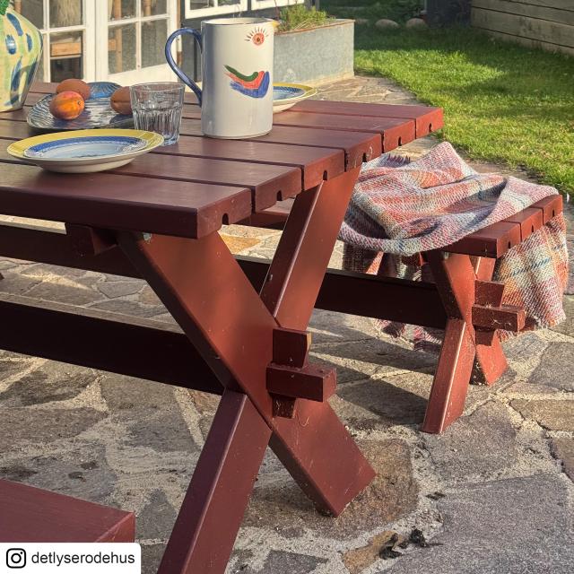 Nostalgi plankesæt - 177 cm - bord og 2 bænke - trykimprægneret