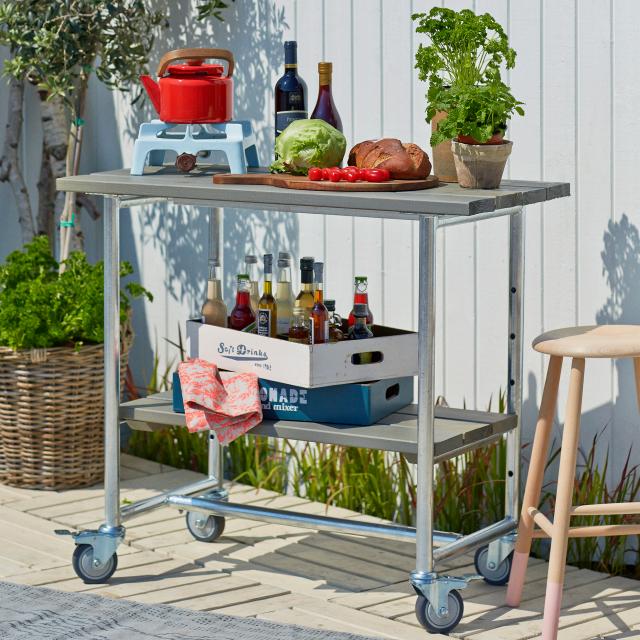 Urban Picnic plante/grillbord m/1 hylde - gråbrun