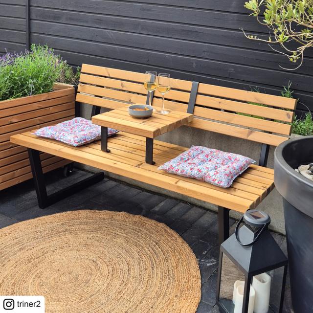 Relax Sitzbank m/Hängetisch - 150 cm - ThermoWood®