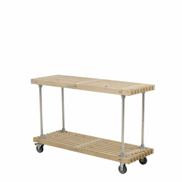 Latten Grill/Anrichtetisch mit Rädern -138 cm - Treibholz Farb