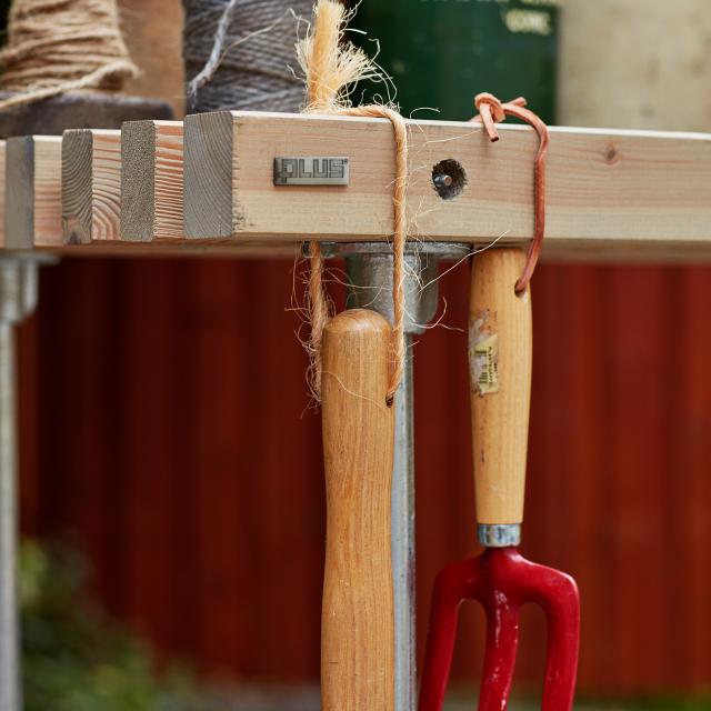 Tralle grill/anretterbord m/hjul - 138 cm - drivtømmerfarve