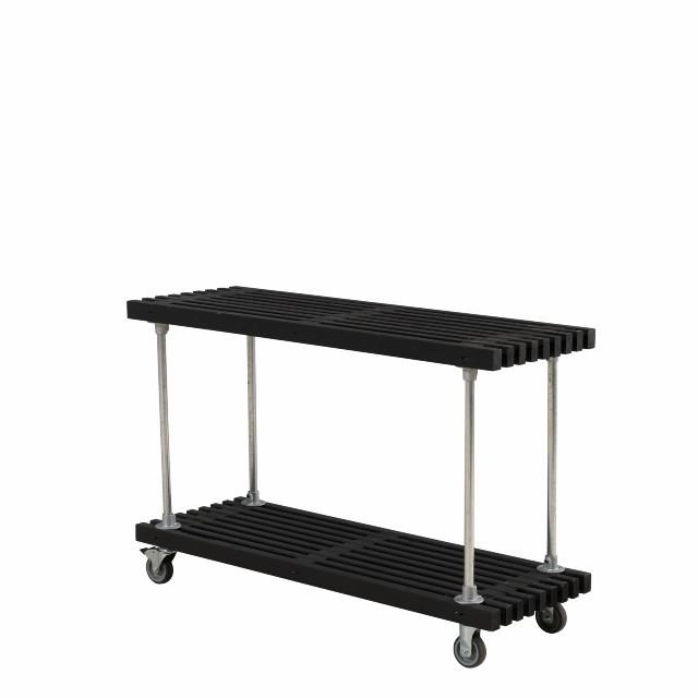 Tralle grill/anretterbord m/hjul - 138 cm - sort