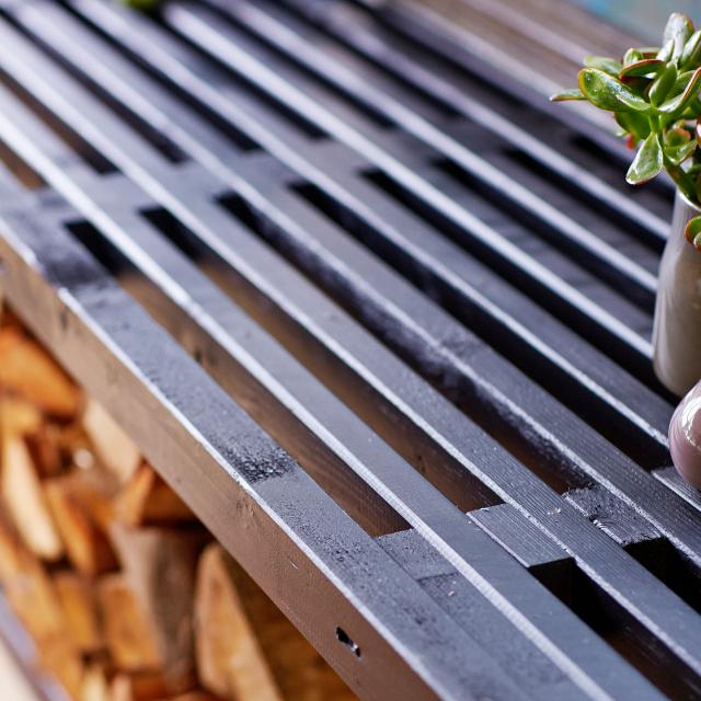 Tralle grill/anretterbord m/hjul - 138 cm - sort