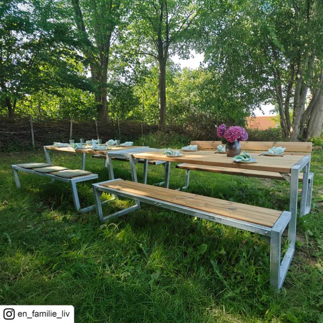 Zigma bord/bænkesæt m/1 ryglæn - 392 cm - ThermoWood®