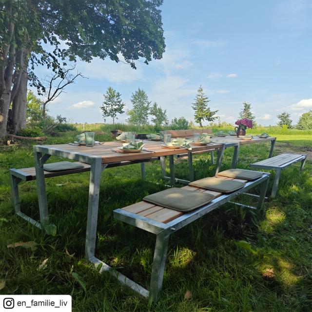 Zigma bord/bænkesæt m/1 ryglæn - 392 cm - ThermoWood®