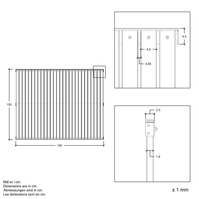 Saga hegn - 150×120 cm - ThermoWood®