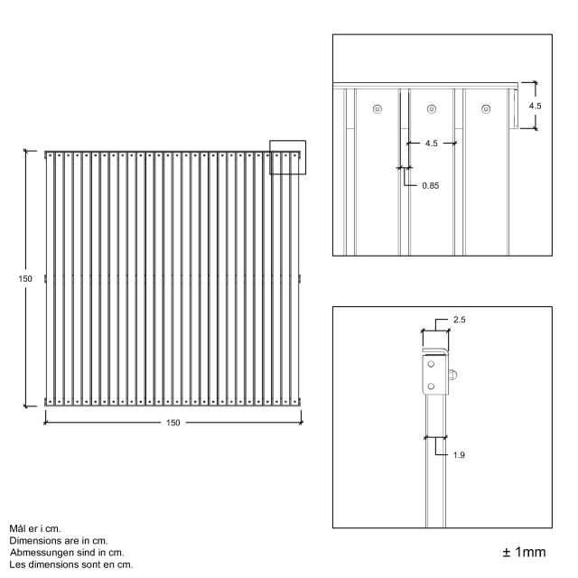 Saga hegn - 150×150 cm - ThermoWood®