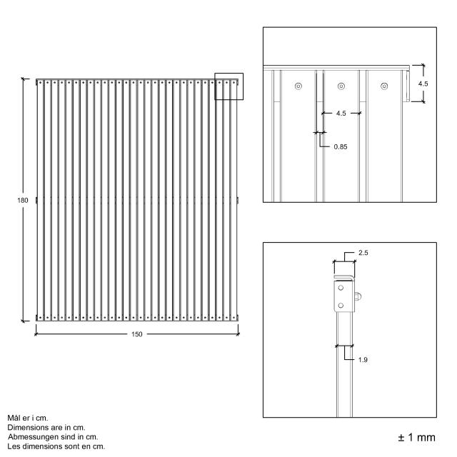 Saga hegn - 150×180 cm - ThermoWood®