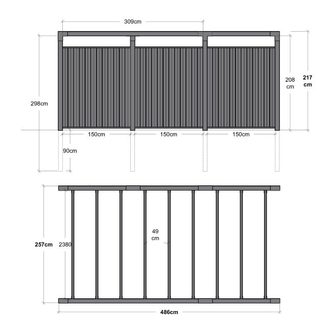 Arcade pergola m/Noor hegn - model 6 