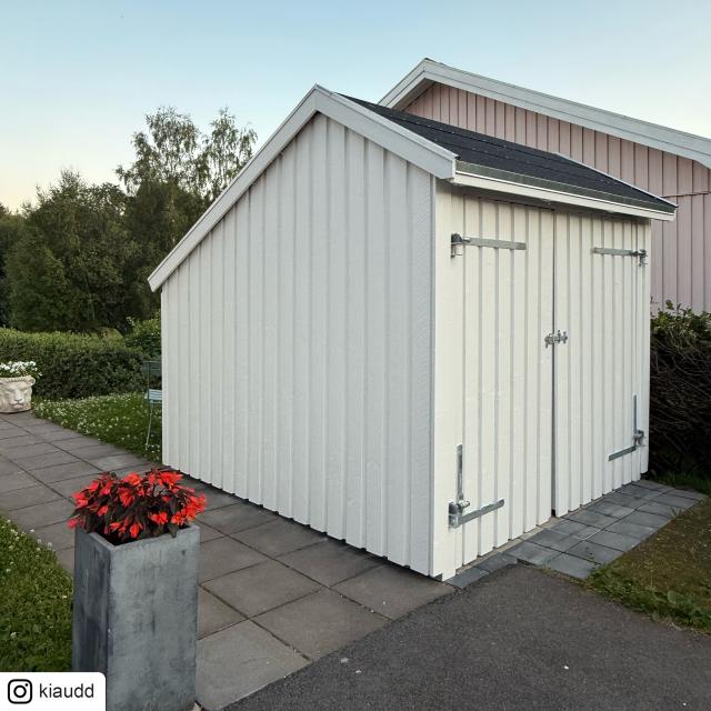 Fahrradunterstand m/Doppeltür 5,7 m² - inkl. Dachpappe/Aluleisten./H-Pfostenfüße