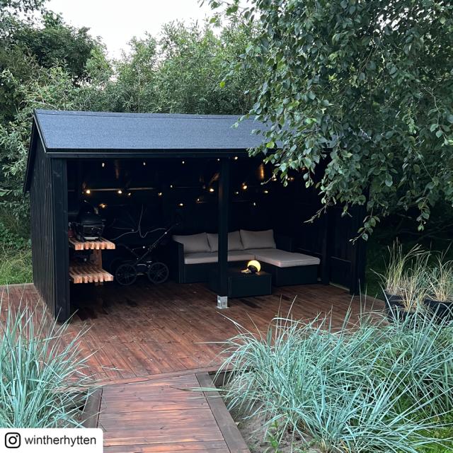 Multi Gartenhaus 10,5 m² - 2 Module offen m. Dachpappe/Aluleisten/H-Pfostenfüße