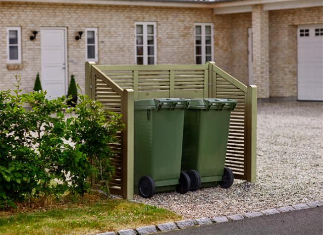 Silence Mülltonnenverkleidung - Druckimprägniert - mit Holzpfosten zum Eingraben