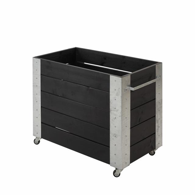 Cubic Blomsterkasse m/hjul - 50×87×70 cm - Sort