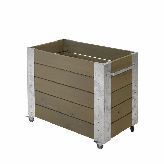 Cubic Blomsterkasse m/hjul - 50×87×70 cm - Gråbrun