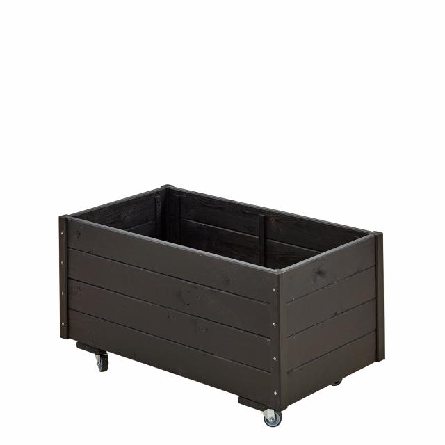 Planteringslåda m/hjul - 88×48×47 - Svart