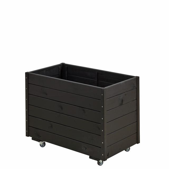 Planteringslåda m/hjul - 88×48×66 - Svart