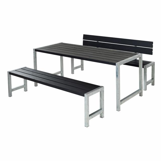 Plankset m/1 ryggstöd - 186 cm - Svart